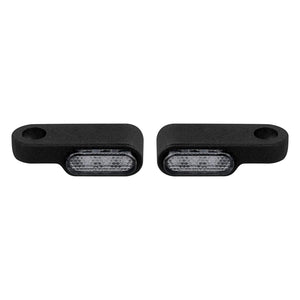 LA022801 HCmotorku Universal Mini LED Turn Signal Lights Amber For Custom Motorcycles Harley Yamaha Black-Clear