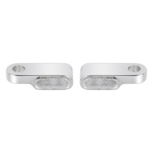 LA022802 HCmotorku Universal Mini LED Turn Signal Lights Amber For Custom Motorcycles Harley Yamaha Chrome-Clear