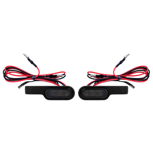 LA022803 HCmotorku Universal Mini LED Turn Signal Lights Amber For Custom Motorcycles Harley Yamaha Black-Smoke