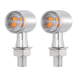 LA023704_HCmotorku_Chrome-Clear LED Universal Front&Rear Turn Signals Mini Lights for Harley Honda Kawasaki