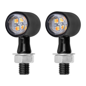 LA023709 HCmotorku Black-Clear 2-in-1 Mini LED Motorcycle Indicators & Brake Lights for Harley Honda