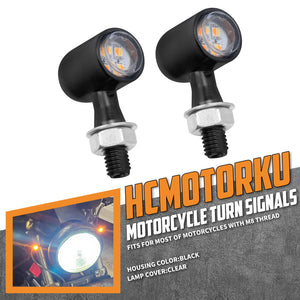 LA023709 HCmotorku Black-Clear 2-in-1 Mini LED Motorcycle Indicators & Brake Lights for Harley Honda