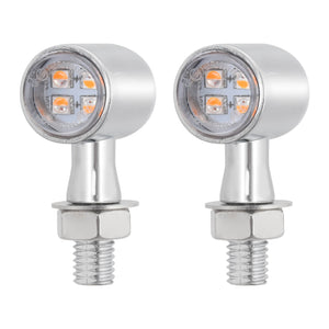 LA023711 HCmotorku Chrome-Clear 2-in-1 Mini LED Motorcycle Indicators & Brake Lights for Harley Honda