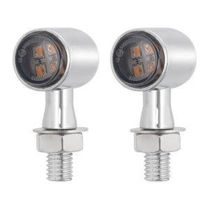 LA023712 HCmotorku Chrome-Smoke 2-in-1 Mini LED Motorcycle Indicators & Brake Lights for Harley Honda