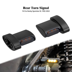 LA023801_HCmotorku_Black-Smoke Universal Mini Turn Signals Light Compatible with 1/4'' Bolt Thread Harley Sportster XL ‘92-’22