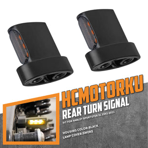LA023801_HCmotorku_Black-Smoke Universal Mini Turn Signals Light Compatible with 1/4'' Bolt Thread Harley Sportster XL ‘92-’22