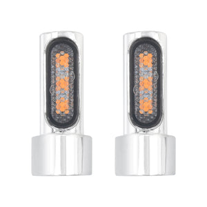 LA023803_HCmotorku_Chrome-Clear Universal Mini Turn Signals Light Compatible with 1/4'' Bolt Thread Harley Sportster XL ‘92-’22