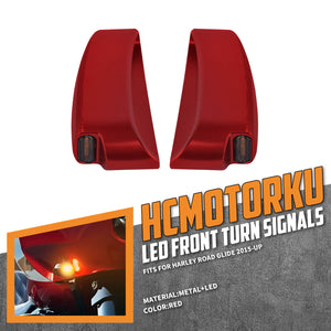 E-Mark LED Front Turn Signal Indicators for Harley Road Glide CVO '15-Up | HCmotorku