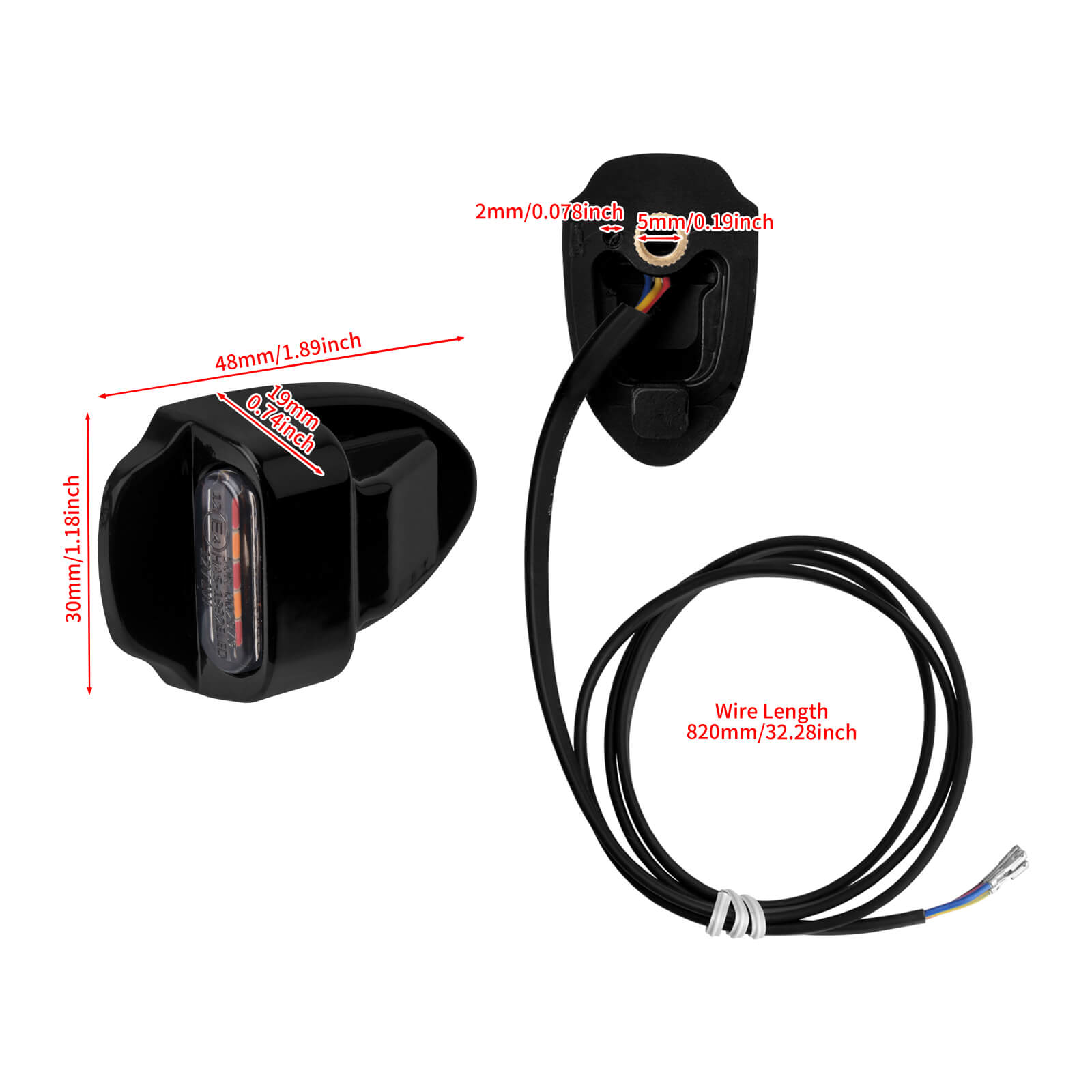 LA025101 HCmotorku LED Black Mini LED Brake Lights Turn Signal Tail Lights for Harley Dyna ‘00-’17 Softail ‘00-’25 Street Bob Fat Bob Fat Boy Heritage Classic Size