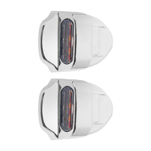 LA025102 HCmotorku LED Chrome Mini LED Brake Lights Turn Signal Tail Lights for Harley Dyna ‘00-’17 Softail ‘00-’25 Street Bob Fat Bob Fat Boy Heritage Classic