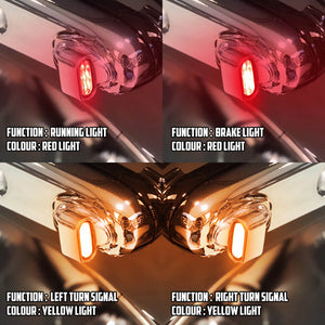 LA025102 HCmotorku LED Chrome Mini LED Brake Lights Turn Signal Tail Lights for Harley Dyna ‘00-’17 Softail ‘00-’25 Street Bob Fat Bob Fat Boy Heritage Classic Installation
