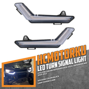 Dual-Function Front Signature Lights with Sequential Turn Signal for Can-Am Defender丨HCmotorku