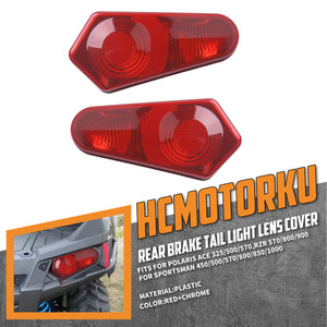 LA025501 HCmotorku Heavy-Duty Rear Tail Light Lens Covers for Polaris RZR & Sportsman Red
