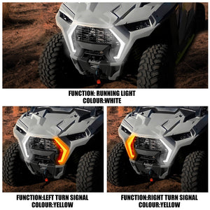 LA0256_HCmotorku_Fang Lights with Yellow Turn Signals for Polaris RZR Effect