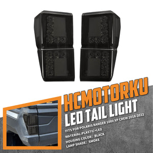 LA026002 HCmotorku Premium Custom LED Tail Light Upgrade for Polaris Ranger 1000 XP Crew Smoke