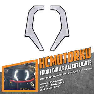 LA026401 HCmotorku High-Visibility LED Fang Lights & Front Turn Signals for Polaris RZR Models Clear