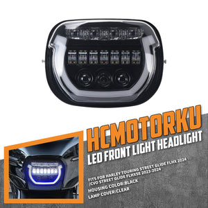 LA027001 HCmotorku Premium Custom LED Headlight with Startup Animation for Harley Street Glide ‘23-’25