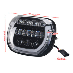 LA027001 HCmotorku Premium Custom LED Headlight with Startup Animation for Harley Street Glide ‘23-’25 Size
