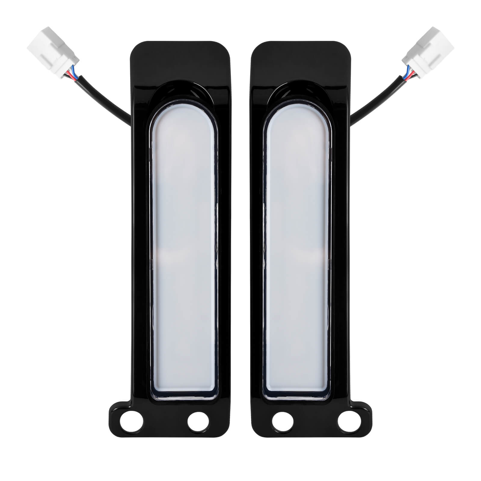 LA027101_HCmotorku_Black Housing Clear Lens LED Saddlebag Filler Tail Lights Turn Brake Signals for Harley Touring ‘14-Up