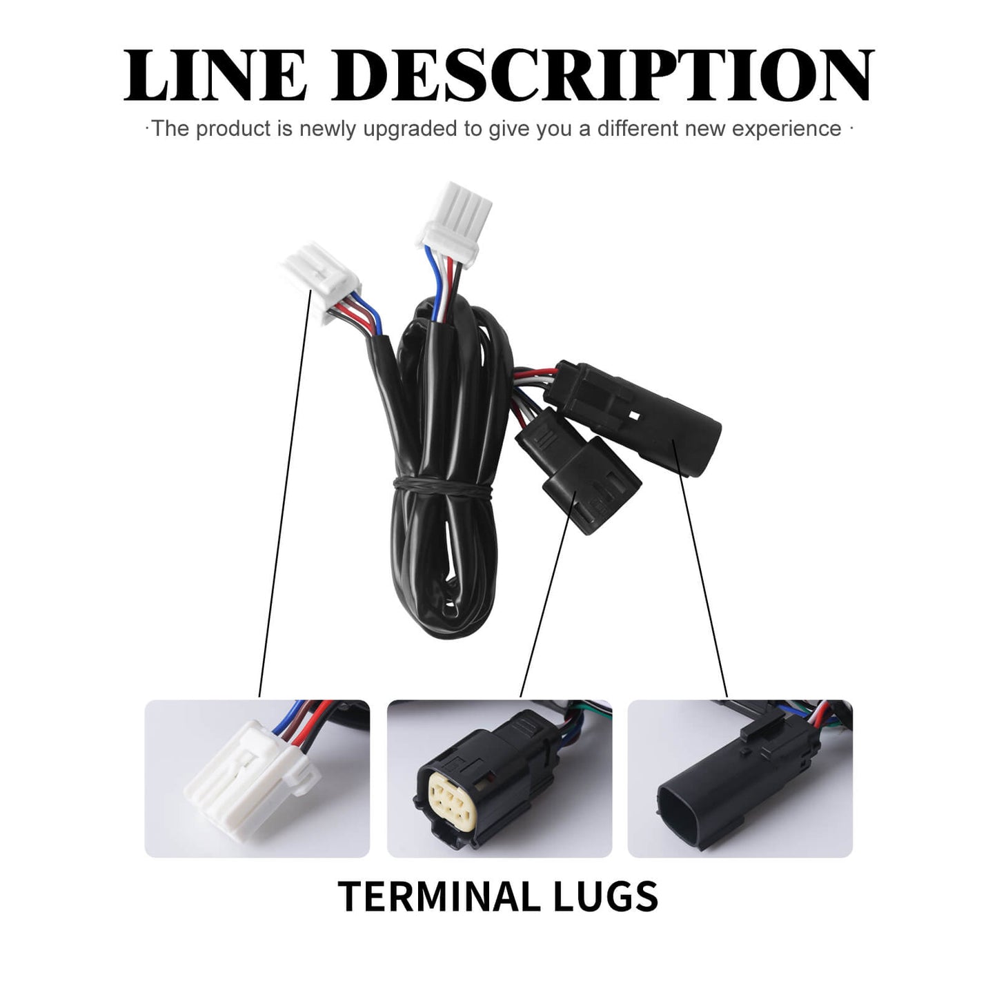 LA027101_HCmotorku_Black Housing Clear Lens LED Saddlebag Filler Tail Lights Turn Brake Signals for Harley Touring ‘14-Up Connector