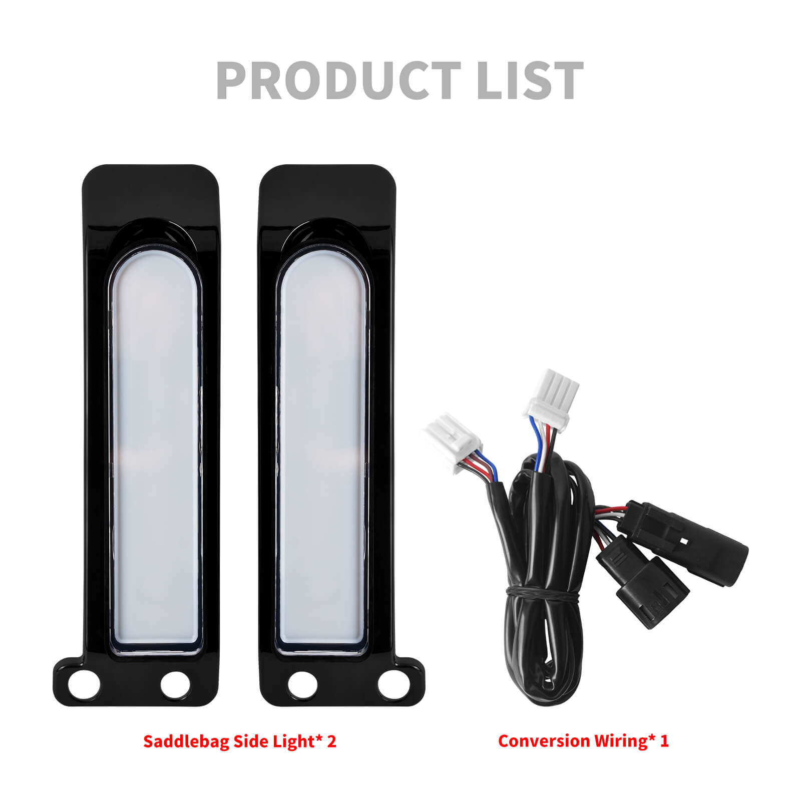 LA027101_HCmotorku_Black Housing Clear Lens LED Saddlebag Filler Tail Lights Turn Brake Signals for Harley Touring ‘14-Up Product List