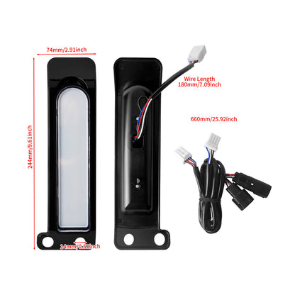 LA027101_HCmotorku_Black Housing Clear Lens LED Saddlebag Filler Tail Lights Turn Brake Signals for Harley Touring ‘14-Up Size