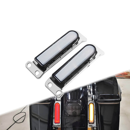 LA027103_HCmotorku_Chrome Housing Clear Lens LED Saddlebag Filler Tail Lights Turn Brake Signals for Harley Touring ‘14-Up Installation