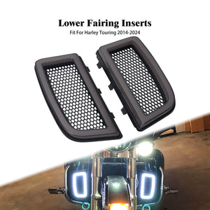 LA027201 HCmotorku LED Black&Grey Fairing Lower Grills Turn Signals Running Lights for Harley Touring ‘14-’24 Electra Glide Street Glide Road Glide Ultra Limited Installation