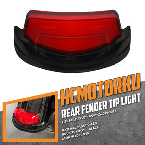 LA027301 HCmotorku Black-Red LED Rear Fender Light Tail Light for Harley Touring ‘14-’23