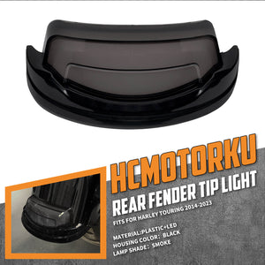 LA027302 HCmotorku Black-Smoke LED Rear Fender Light Tail Light for Harley Touring ‘14-’23
