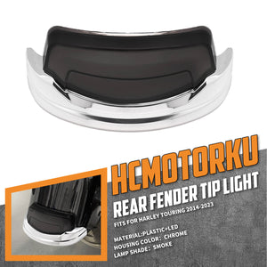 LA027304 HCmotorku Chrome-Smoke LED Rear Fender Light Tail Light for Harley Touring ‘14-’23
