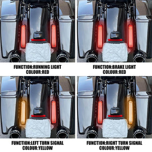 LA028402 HCmotorku Grey LED Fender Tail Lights Turn Signal Brake Signal For Harley Touring ‘14-Up CVO Road Glide Street Glide Road King