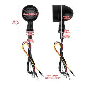 LA029003_HCmotorku_Motorcycle LED Turn Signals Front lights Brake Lights Bullet Indicator Mini Lights Universal-Black for Harley Kawasaki Honda Yamaha Suzuki Size