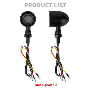 LA029003_HCmotorku_Motorcycle LED Turn Signals Front lights Brake Lights Bullet Indicator Mini Lights Universal-Black for Harley Kawasaki Honda Yamaha Suzuki Product List