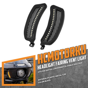 LA030001 HCmotorku Front Fairing Side Vent Lights For Harley Low Rider ST '22-'24