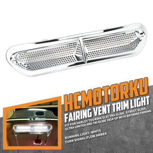 LA030302_HCmotorku_Premium Batwing Fairing Vent Trim LED Light for Harley Street Glide '14-'23 Chrome