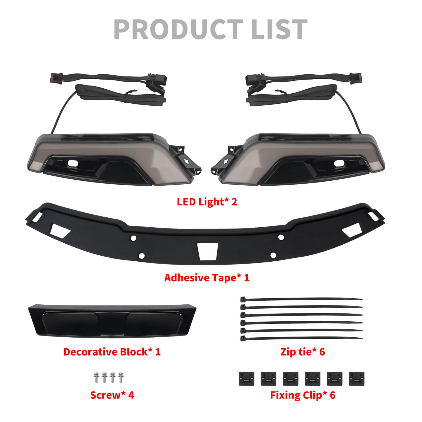 LA0307 HCmotorku Windshield Trim Light for Harley Touring Product List