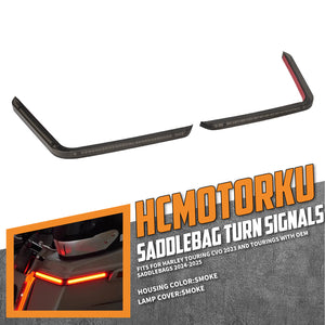 LA030801_HCmotorku_Bright LED Saddlebags Lights Turn Signal Brake Lights Tail Lights-Black for Harley Touring ‘24-’25 CVO 2023 Street Glide Tri Glide CVO Road Glide CVO Street Glide