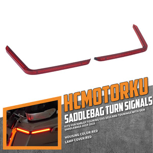 LA030802_HCmotorku_Bright LED Saddlebags Lights Turn Signal Brake Lights Tail Lights-Red for Harley Touring ‘24-’25 CVO 2023 Street Glide Tri Glide CVO Road Glide CVO Street Glide 
