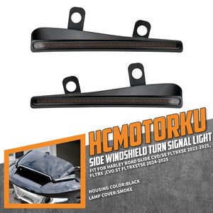 LA031001 HCmotorku LED Windshield Trim Turn Signals for Harley Road Glide CVO 2023-2025