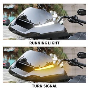 LA031201_HCmotorku_Smoked Lens Dual-Function LED Windshield Side Accents For Harley Road Glide '24-Up Effect
