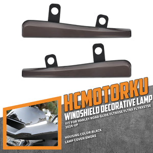 LA031201_HCmotorku_Smoked Lens Dual-Function LED Windshield Side Accents For Harley Road Glide '24-Up