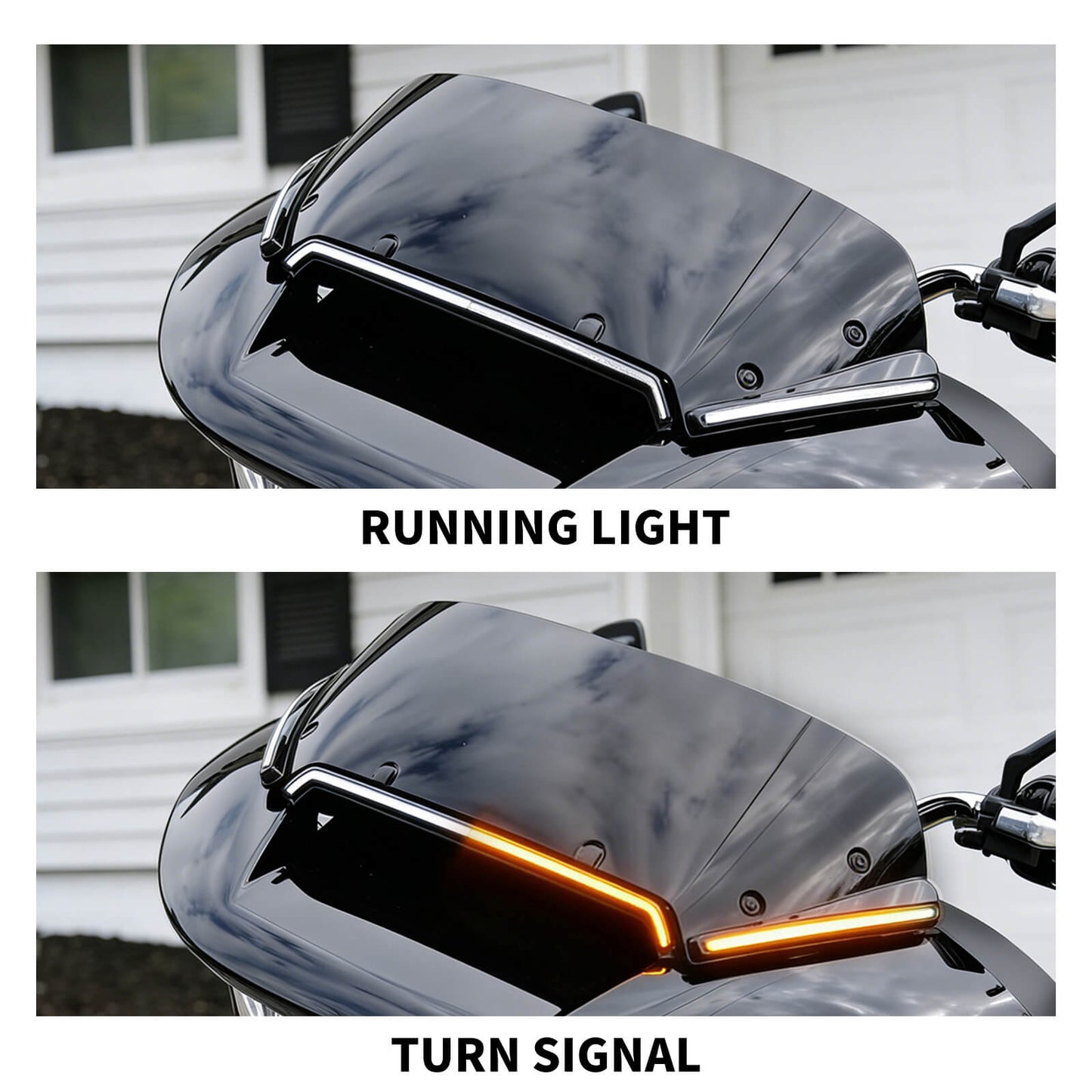 LA031301 HCmotorku Windshield Light Strip For Harley Road Glide Effect