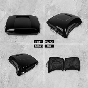 Low-Profile Vivid Black Tour Pack with Stitched Liner Fit Harley Touring 2014-2025 | HCmotorku