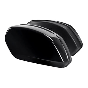LU000201 HCMOTORKU Gloss Black ST Style Saddlebags & Brackets Kit for Harley