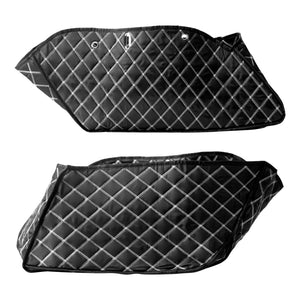 LU000501 HCmotorku White Stitching Saddlebag Liners Carpet Inserts For Indian Chieftain ‘19-’23 Pursuit ‘22-’23 Roadmaster ‘21-’23
