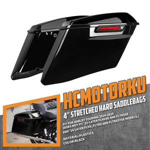 LU000701 HCmotorku 4" Extended Saddlebags for Harley Touring '14-'24