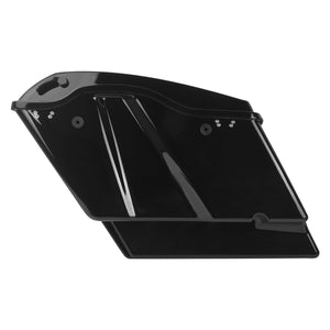 LU000803 hcmotorku Gloss Black 5 Inch Stretched Saddlebags with Audio Lids for harley touring
