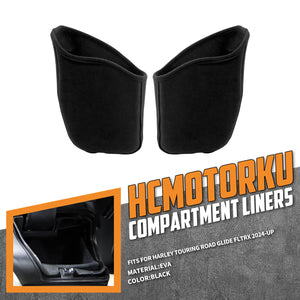 LU001201 HCmotorku_Black Glove Box Liners Storage Compartment Liners for Harley Road Glide ‘24-Up