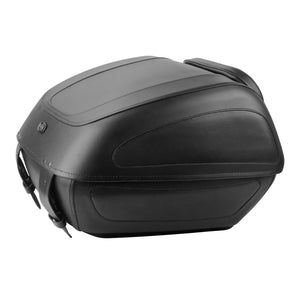 LU001901 HCmotorku Universal Black Tour Pack Trunk Luggage With Backrest Pad for Harley Honda Yamaha